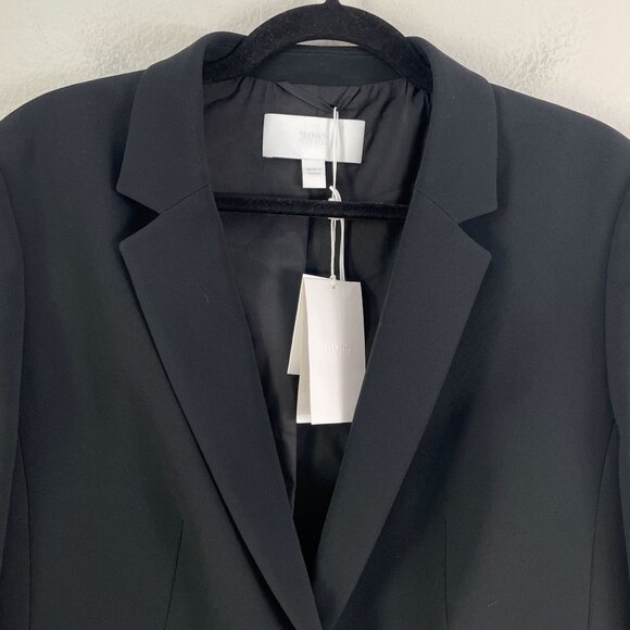 NEW Hugo Boss Womens 14 Black Blazer Two Button Jacket Career Work - Picture 12 of 14